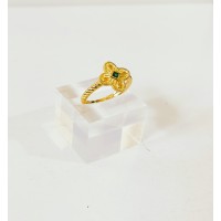 Γυναικείο Ασημένιο επίχρυσο βυζαντινό δαχτυλίδι με ζιργκον (SR59)